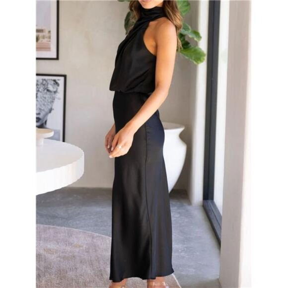 Asymmetrical Ruched Sleeveless Midi Dress - Picture 14 of 15